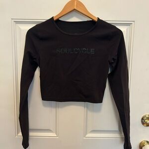 Soulcycle x Lululemon Black Long Sleeve Crop Tee